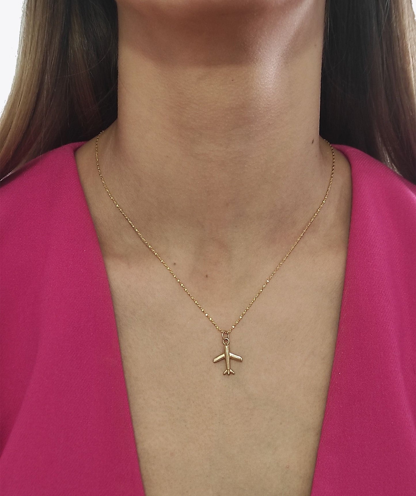 Golden Airplane Pendant