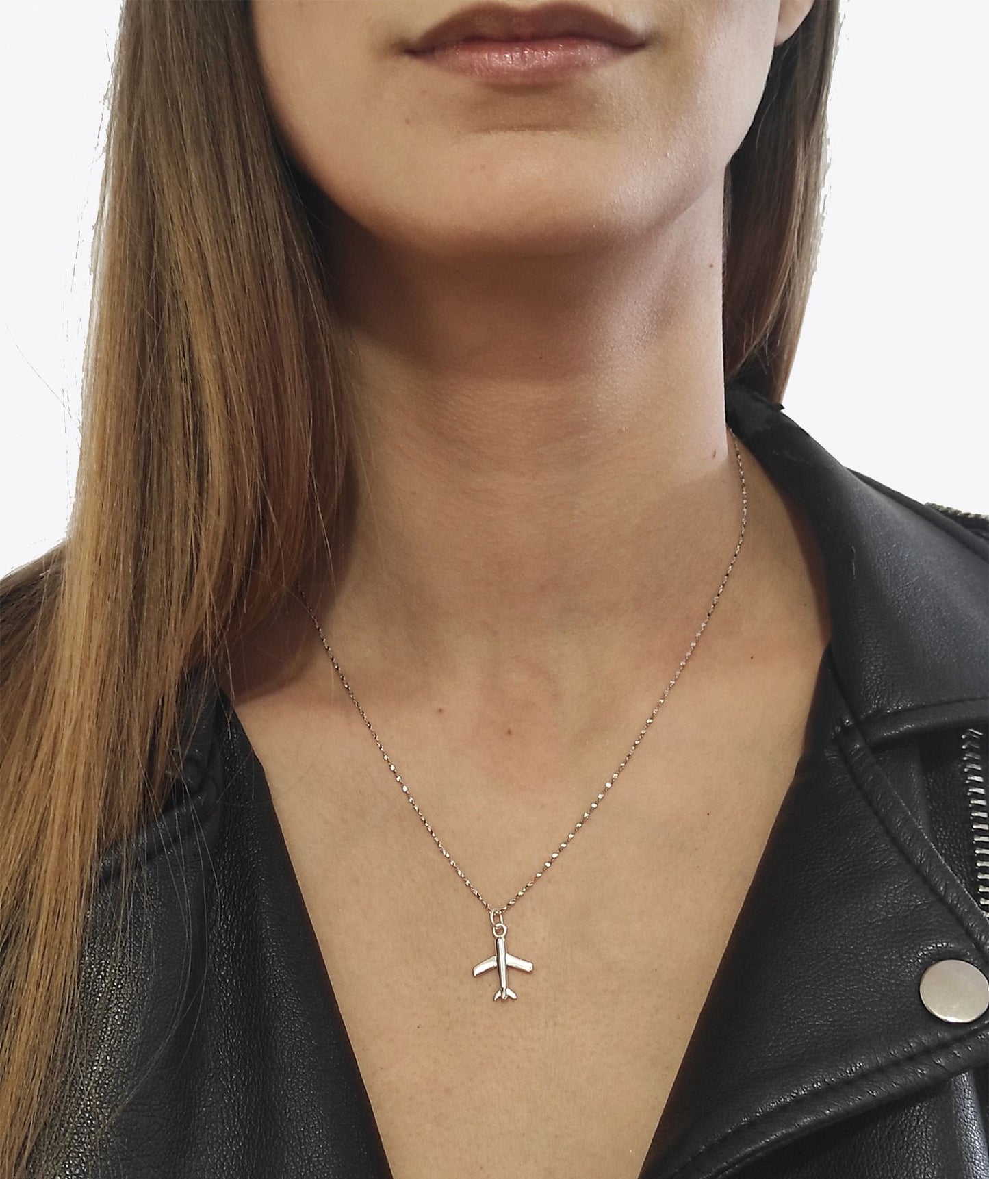 Silver Airplane Pendant