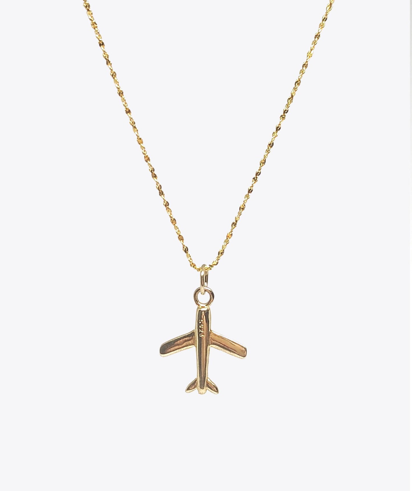 Golden Airplane Pendant