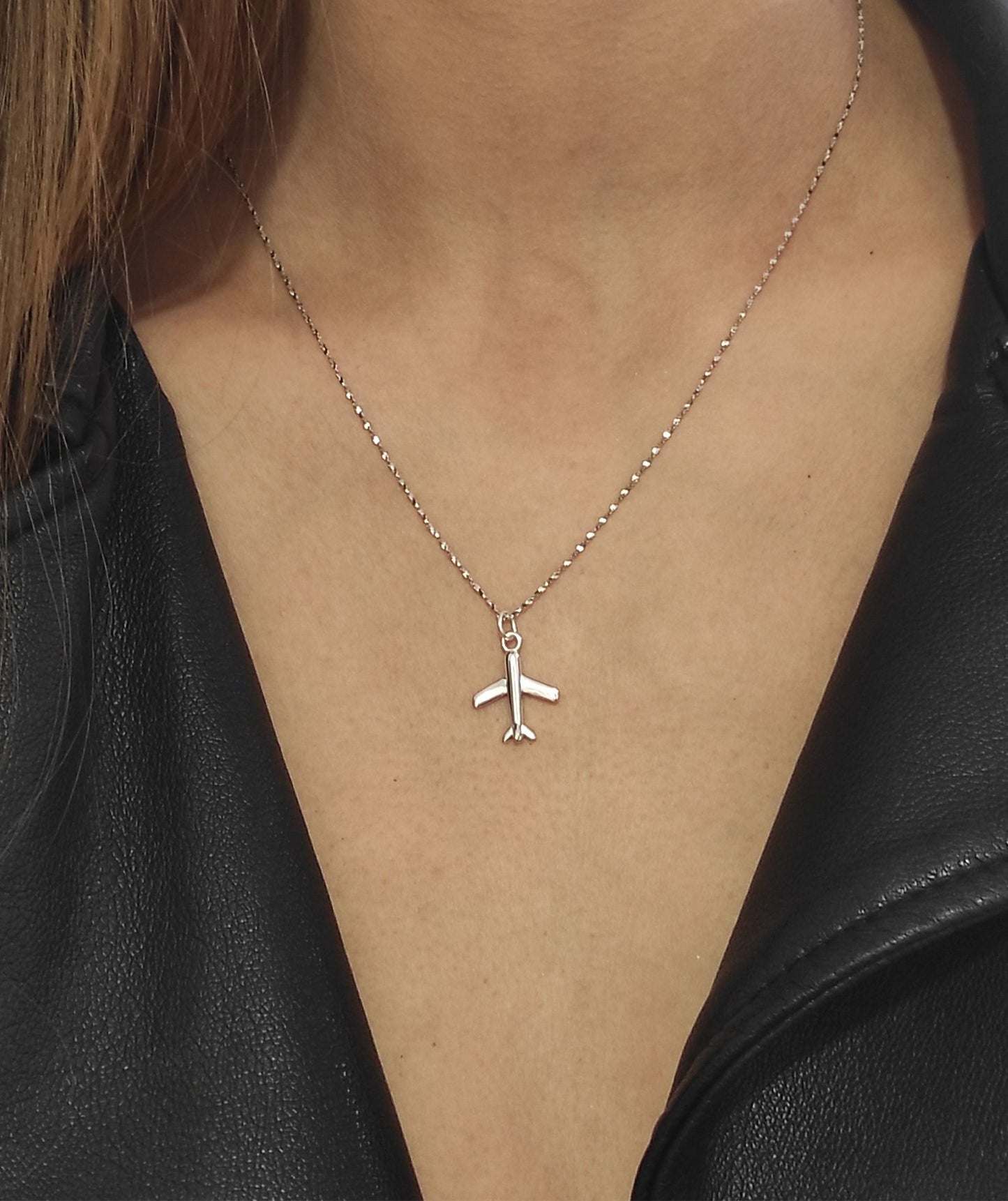 Silver Airplane Pendant