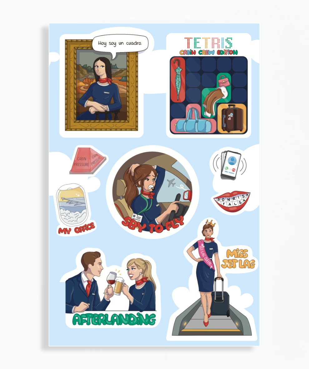 Pack de Stickers - Cabin Crew Life (x3 unidades - 6 hojas)