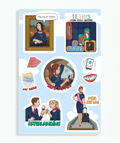 Pack de Stickers - Cabin Crew Life (x3 unidades - 6 hojas)