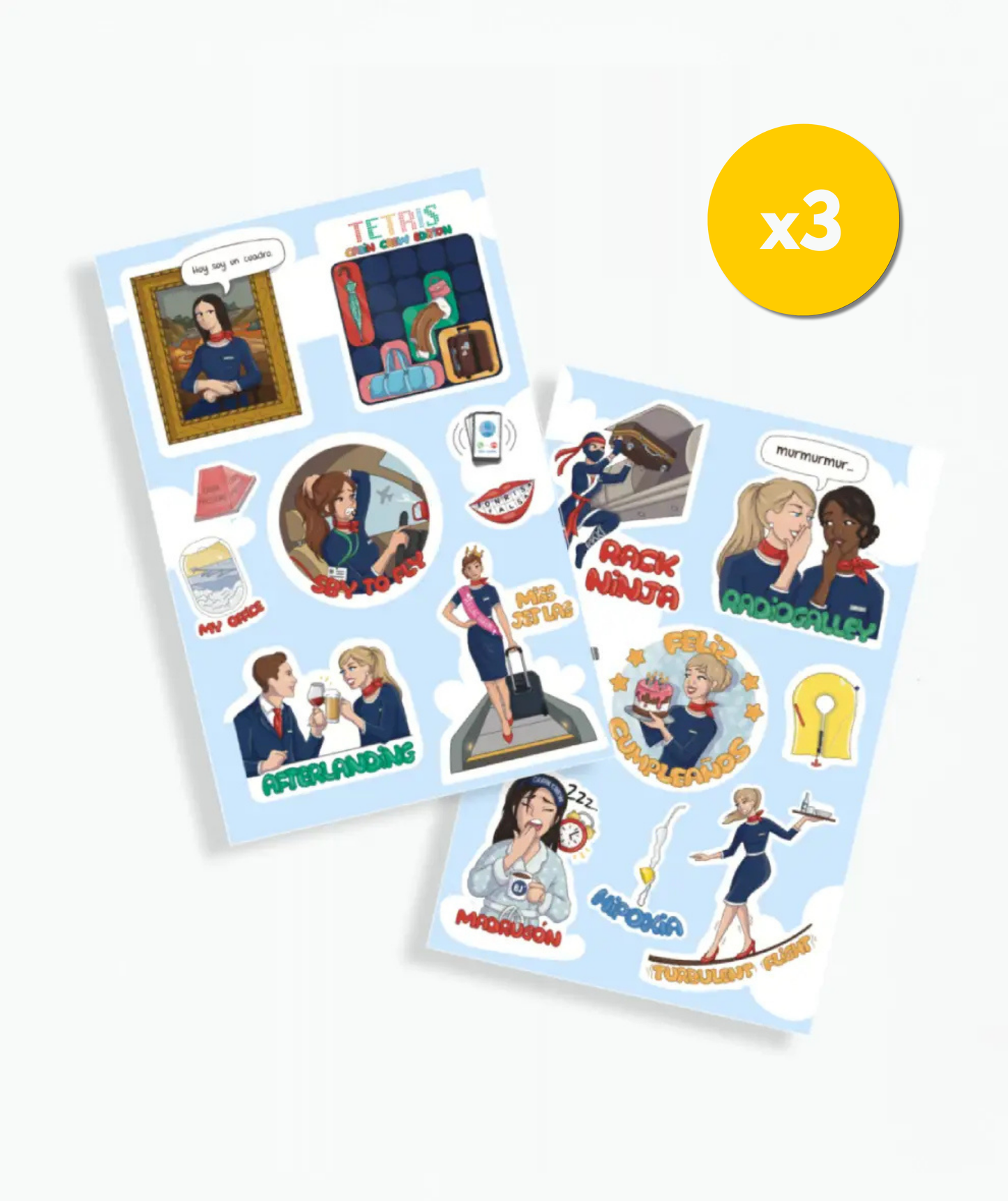 Pack de Stickers - Cabin Crew Life (x3 unidades - 6 hojas)
